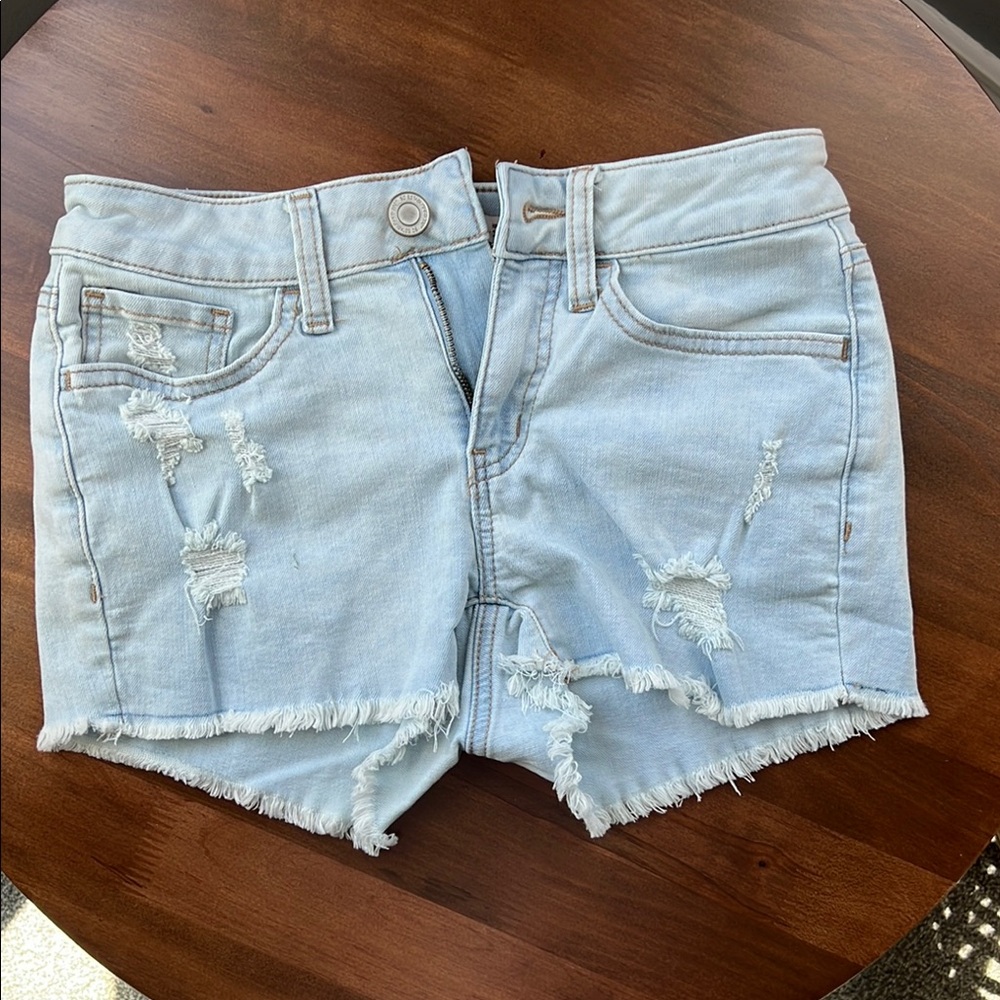 SO Blue Jean Shorts Distressed Frayed Hem